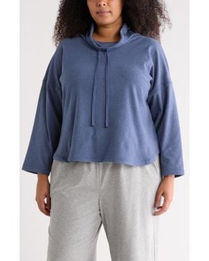 Max Studio Funnel Neck Top - Blue