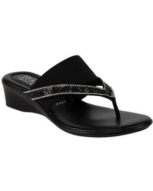 Italian Shoemakers Deleiza Wedge Flip Flop - Black