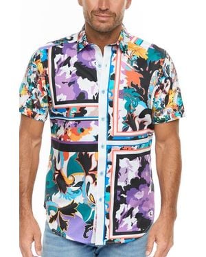 Robert Graham Duvail Print Short Sleeve Shirt - Blue