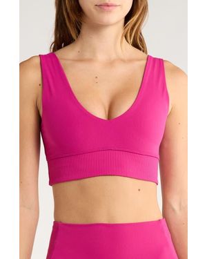 X By Gottex Rib Insert Activewear Bra - Pink