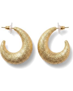 Saachi Chunky Croissant Hoop Earrings - Metallic