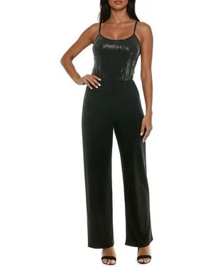 Bebe Disco Dot Jumpsuit - Black