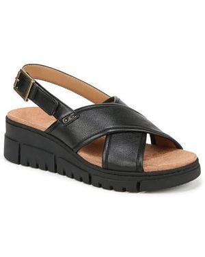 Vionic Uptown Sonoma Slingback Platform Wedge Sandal - Black
