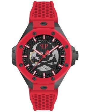 Philipp Plein Keleton Royal Silicone Strap Watch, 46Mm - Red