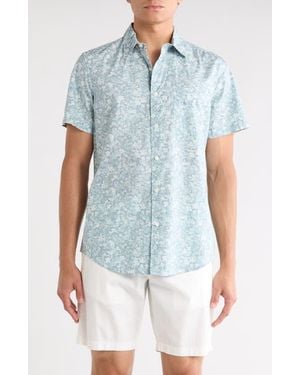 Nordstrom Short Sleeve Poplin Shirt - Blue