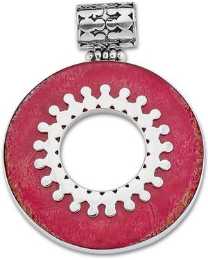 Samuel B. Circular Coral Pendant - Red