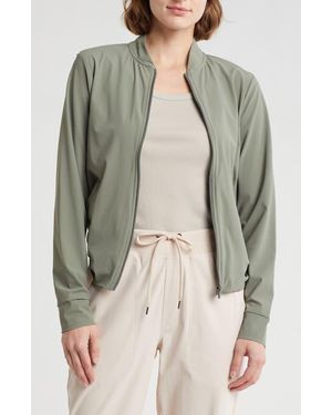 90 Degrees Warp X Intown Bomber Jacket - Green