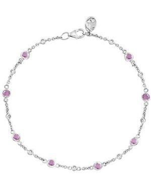 Effy Sterling Sapphire & Diamond Station Chain Bracelet - White