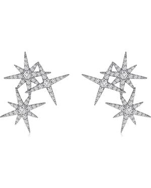 Lafonn Simulated Diamond Star Cluster Drop Earrings - White