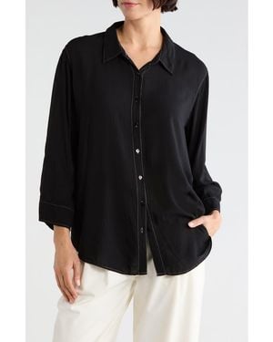 L'Agence Marlene Button-Up Shirt - Black