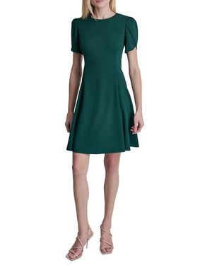 DKNY Tulip Short Sleeve A-Line Dress - Green