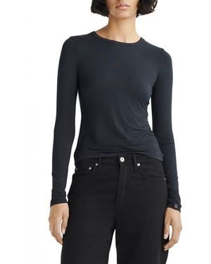 Rag & Bone Luca Long Sleeve Jersey T-Shirt - Blue