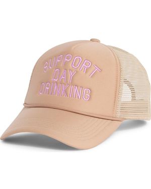 Worn/West Support Day Drinking Trucker Hat - Pink