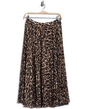 Joie Printed Pleated Skirt - Brown