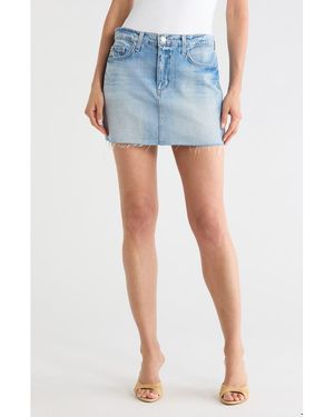L'Agence Paris Cotton Denim Miniskirt - Blue