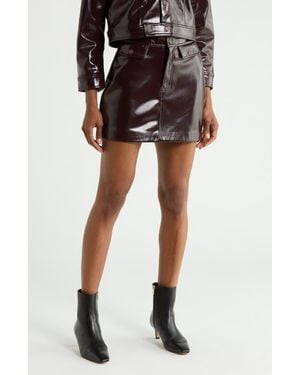 Mother The Jetset Faux Leather Miniskirt - Black