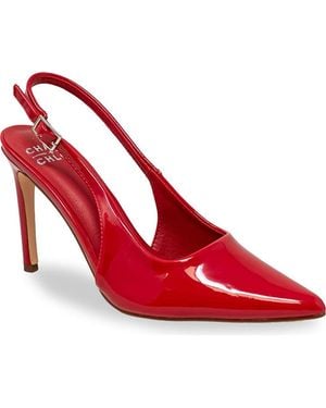 In Touch Footwear Pointed Toe Slingback Pump - Red