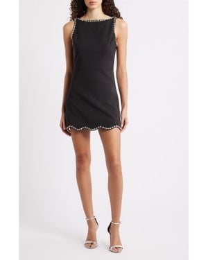 En Saison Leah Rhinestone Sleeveless Minidress - Black