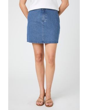 French Connection Cherrie Pinstripe Denim Miniskirt - Blue