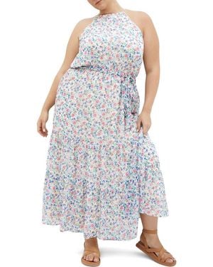 City Chic Lidia Maxi Halter Dress - Blue