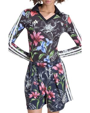 adidas X Farm Rio Floral Long Sleeve Bodysuit - Blue