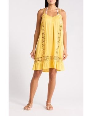 Abound Open Knit Inset Minidress - Yellow