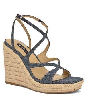 Nine West Adriane Platform Wedge Sandal - Metallic