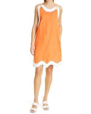 STAUD Renata Linen Sundress - Orange