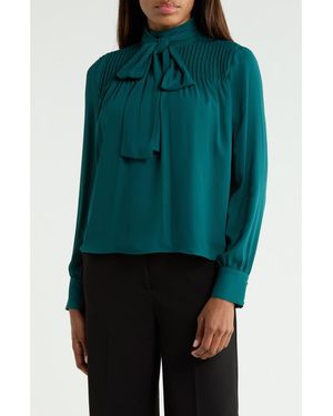 10 Crosby Derek Lam Valentine Tie Neck Top - Green