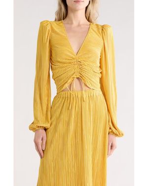 Ramy Brook Yolande Long Sleeve Ruched Top - Yellow