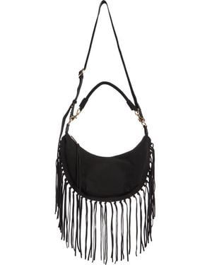 Rebecca Minkoff Darren Slim Fringe Suede Crossbody Bag - Black