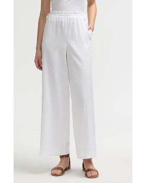 NVLT Side Waist Tie Wide Leg Pants - White