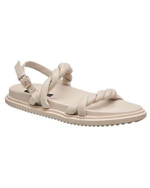 French Connection Braided Strap Flat Sandals - White