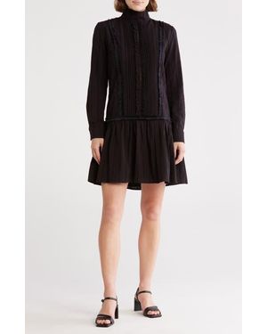AREA STARS Sara Dropwaist Long Sleeve Dress - Black