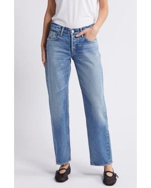 Moussy Mv Cheval Low Rise Straight Leg Jeans - Blue