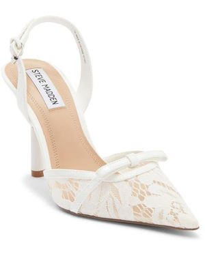 Steve Madden Sereena Lace Slingback Pump - White