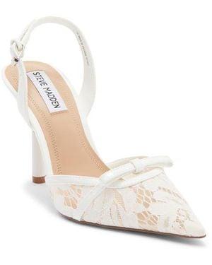 Steve Madden Sereena Lace Slingback Pump - White
