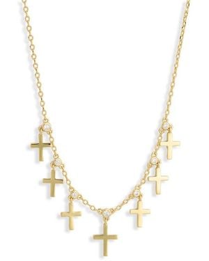 Electric Picks Heaven Sent Cross Charm Necklace - Metallic