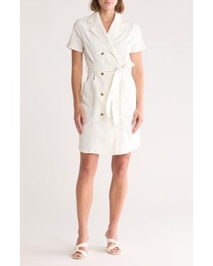 Nanette Lepore Double Breasted Denim Shirtdress - White