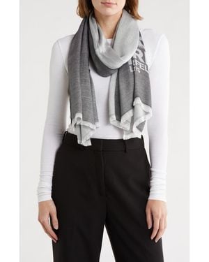 KARL LAGERFELD Karl Choupette Pashmina Scarf - Gray