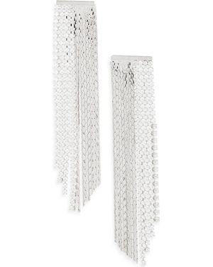 Tasha Crystal Fringe Drop Earrings - White