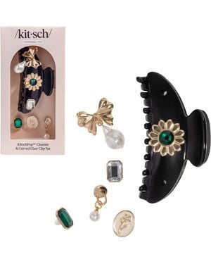 Kitsch Pop Charms & Cloud Hair Clip 7-Piece Set - Black