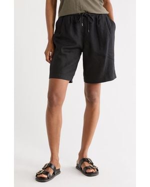 James Perse Linen Bermuda Shorts - Black