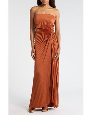 A.L.C. Layla Strapless Pleated Gown - Orange