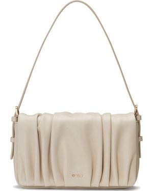orYANY Bell Pleated Leather Shoulder Bag - Gray