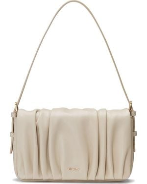 orYANY Bell Pleated Leather Shoulder Bag - Gray