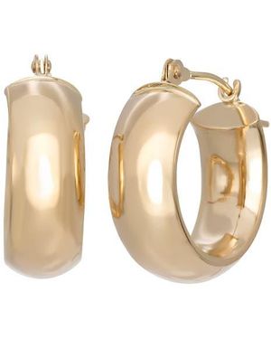 FUZION CREATIONS Wide Petite Hoop Earrings - Natural