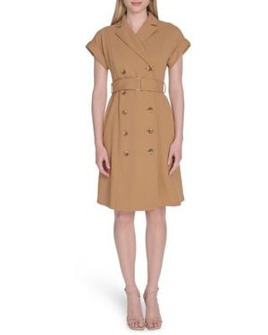 Calvin Klein Double Breasted Sheath Dress - Natural