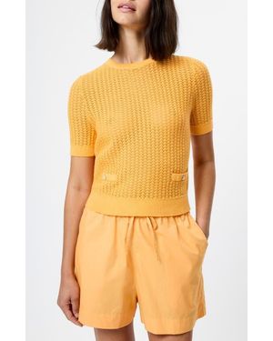 French Connection Mozart Micro Scallop Stitch Top - Orange