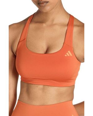 adidas Optime Workout Medium Support Sports Bra - Orange